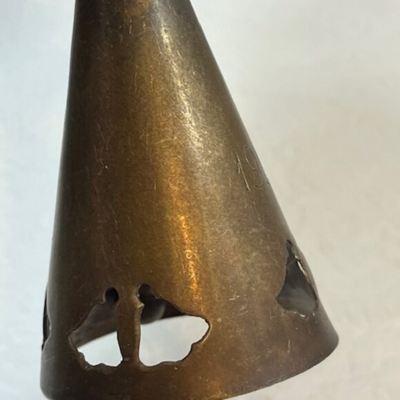 VTG 1999 Handmade Silverplated Christmas Bell Red Bow 5" Tall - Picture 9 of 15